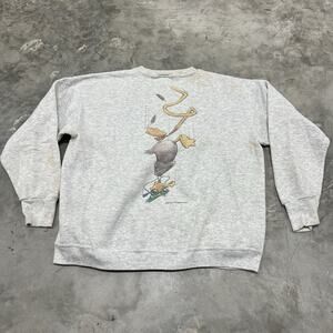Vintage 1993 Duck Head Sweatshirt Unisex Size XL Double Sided Graphic READ DESCR